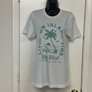 Bella Canvas White and Green Graphic Tee